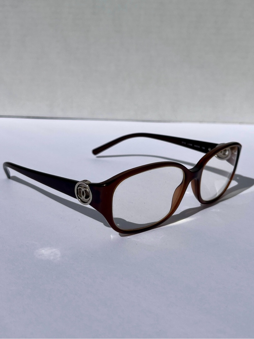 CHANEL women’s peekaboo logo readers . Havana square Women's Optical Glasses.